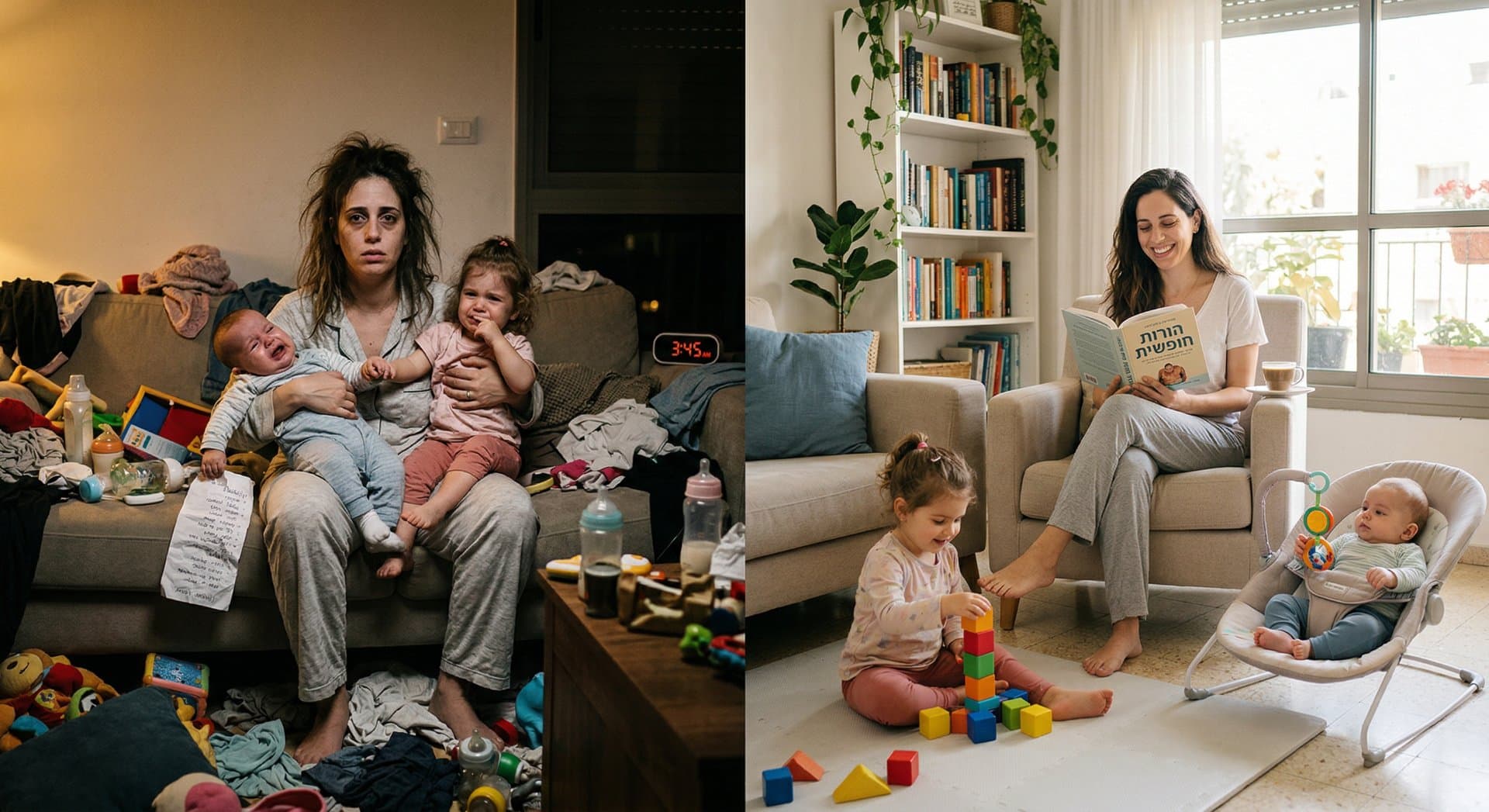 איור של הגדה של פסח וציור ילדים על שולחן עץ באור רך