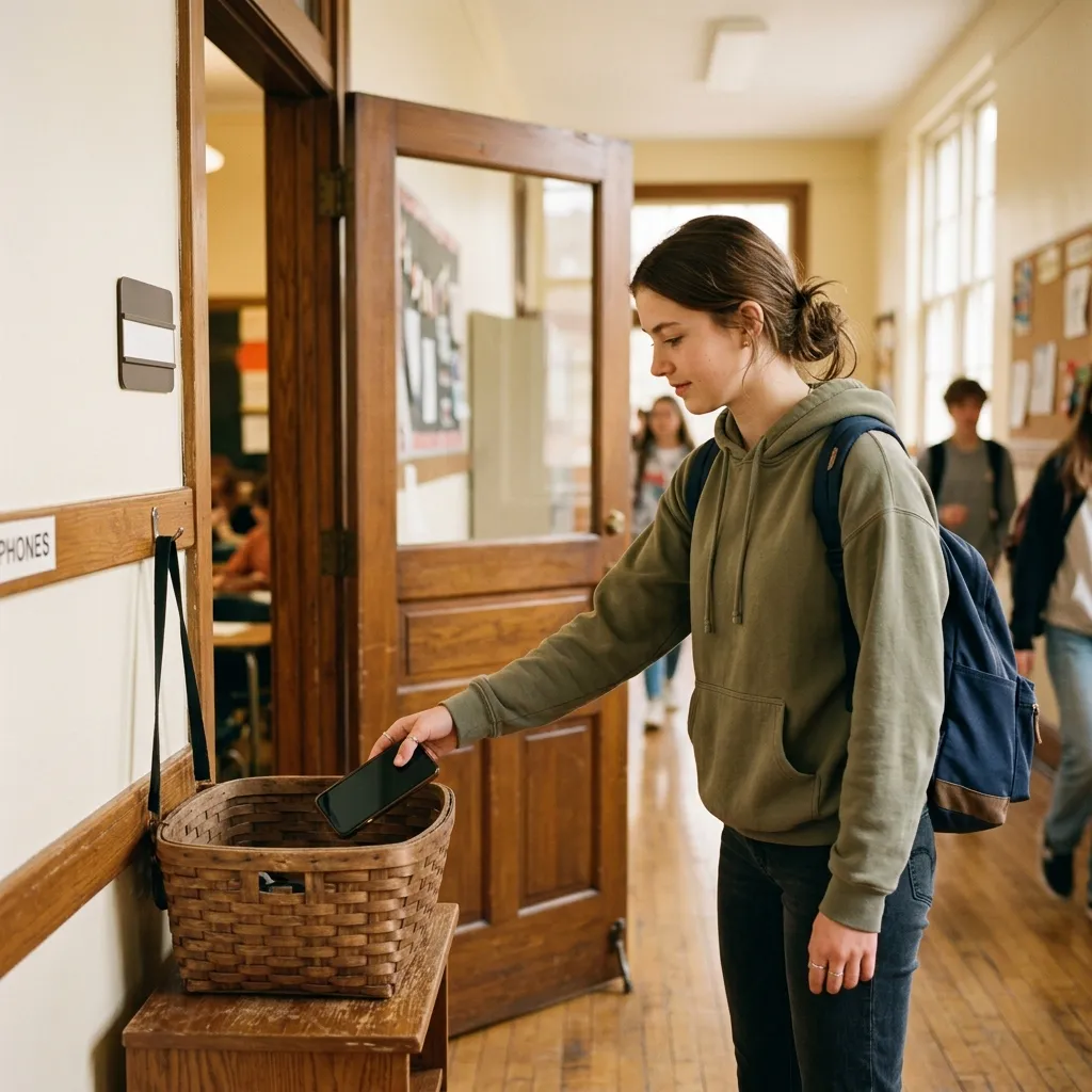 phones leaving classroom