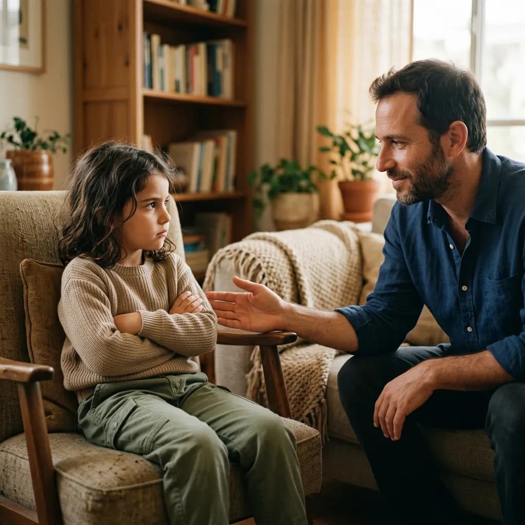 how to talk to defensive child